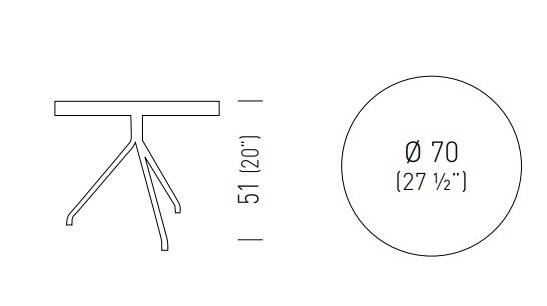Cтолик кофейный Lol Poliweave Ø700х510 мм Cтолик кофейный Lol Poliweave Ø700х510 мм