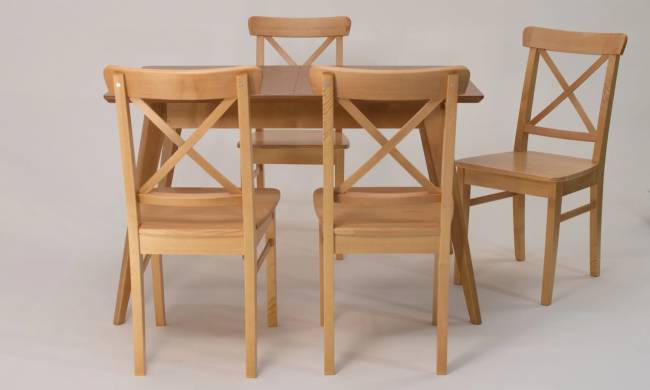 Стол Сканди 120 натур со стульями Ингольф натур Стол Сканди 120 натур со стульями Ингольф натур
