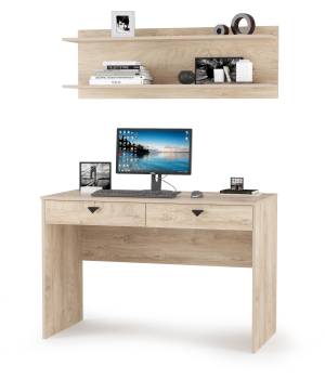 Стол с полкой Бостон цвет дуб эндгрейн элегантный