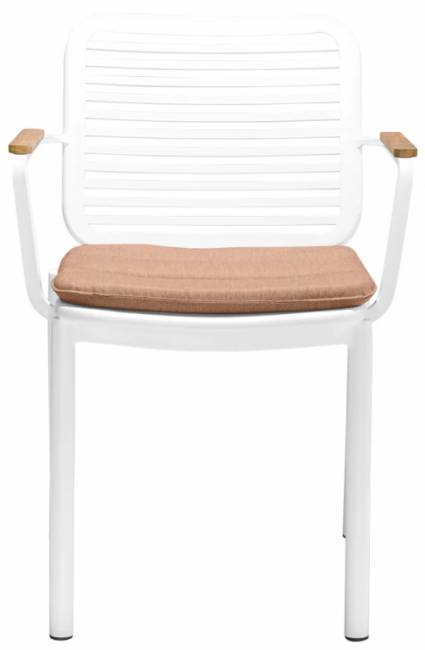 Кресло металлическое с подушкой Armona белый, терракотовый 575х600х820 мм