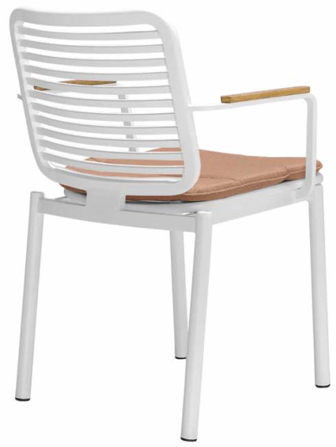 Кресло металлическое с подушкой Armona белый, терракотовый 575х600х820 мм