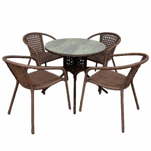 Комплект мебели из искусственного ротанга BROWN 4, коричневый, 4+1