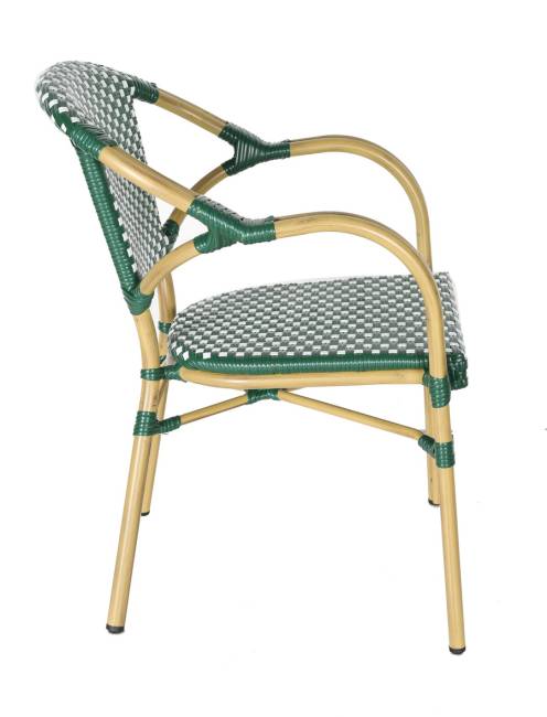 "Кабри" плетеный стул из искусственного ротанга, цвет зеленый "Кабри" плетеный стул из искусственного ротанга, цвет зеленый