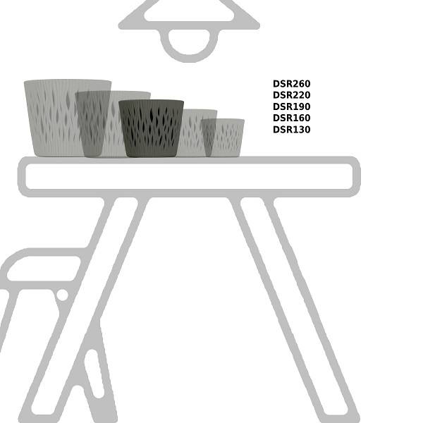 Кашпо для цветов SANDY ROUND DSR190-405U серый 2 предмета 3л Кашпо для цветов SANDY ROUND DSR190-405U серый 2 предмета 3л