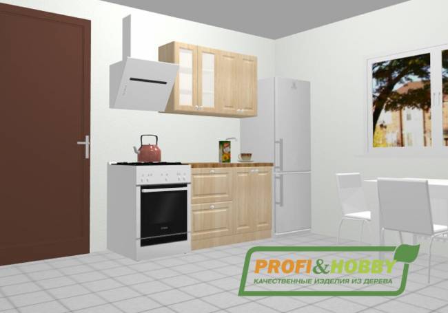 Кухня 1.2 х 2.32 м, массив сосны, эмаль Кухня 1.2 х 2.32 м, массив сосны, эмаль