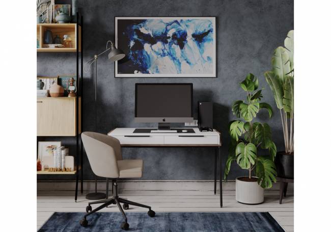 Рокс 116х65х77 белый / дуб делано темный / черный Рокс 116х65х77 белый / дуб делано темный / черный