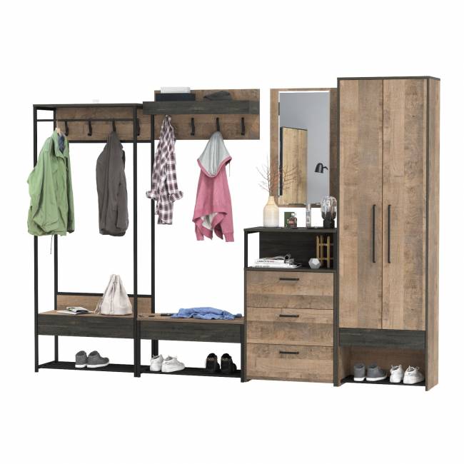 Вместительная прихожая Трувор № 244 цвет дуб гранж песочный/интра