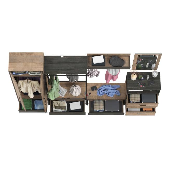 Вместительная прихожая Трувор № 244 цвет дуб гранж песочный/интра