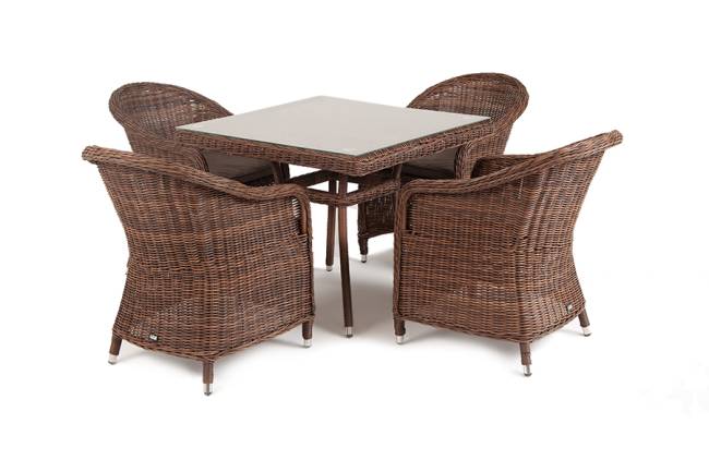 "Фредо" обеденная группа из искусственного ротанга, цвет коричневый "Фредо" обеденная группа из искусственного ротанга, цвет коричневый