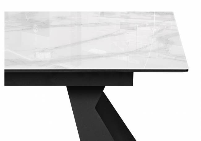 Денхольм 240(290)х100х75 белый мрамор / черный