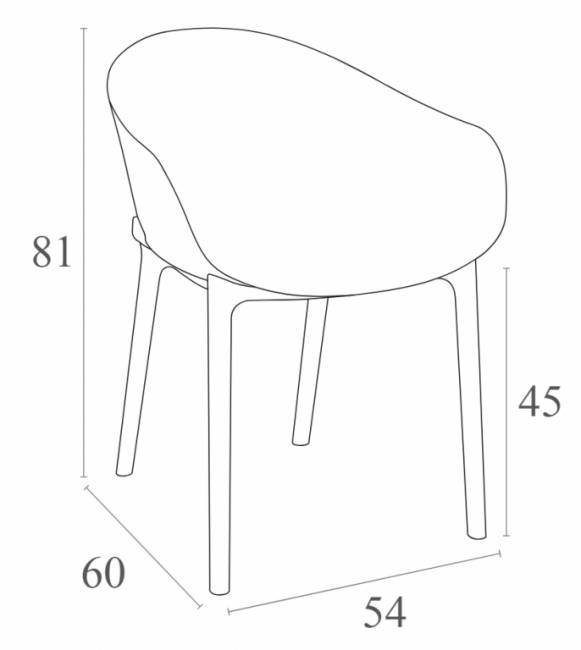 Кресло пластиковое Sky белый 540х600х810 мм