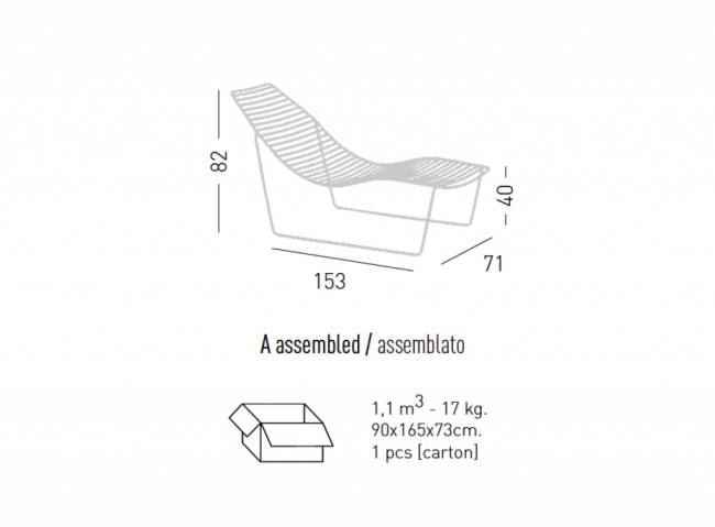 Шезлонг-лежак металлический Link Lounge белый 1530х710х820 мм Шезлонг-лежак металлический Link Lounge белый 1530х710х820 мм