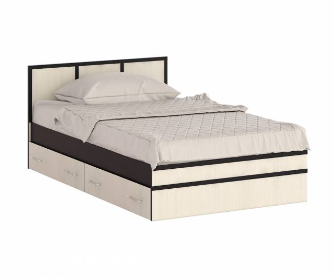 Кровать с ящиками Сакура 1200 цвет венге/дуб лоредо