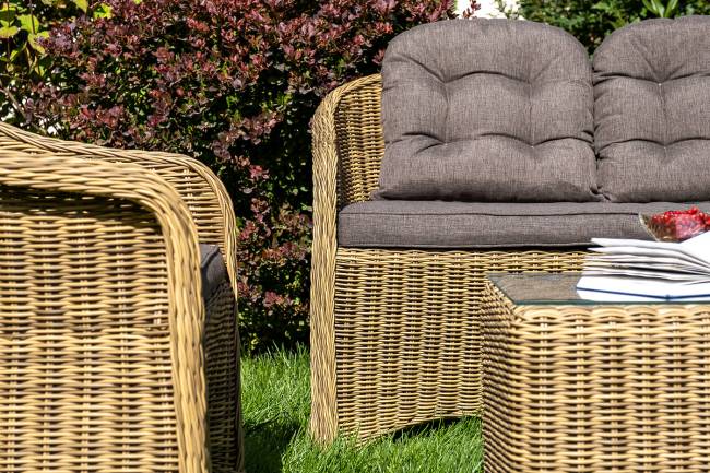 "Равенна" лаунж-зона из искусственного ротанга, цвет соломенный "Равенна" лаунж-зона из искусственного ротанга, цвет соломенный