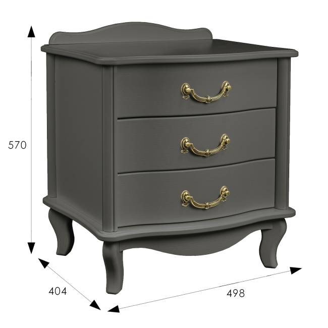 Тумбочка Джульетта 3 ящ. серый ясень Л