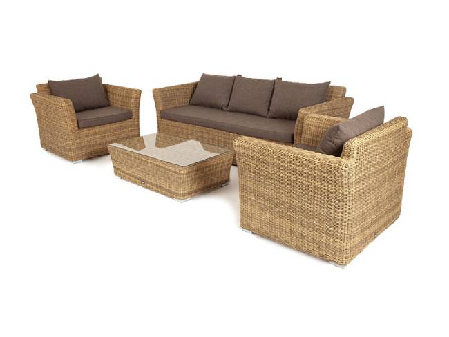 "Капучино" лаунж-зона из искусственного ротанга, цвет соломенный "Капучино" лаунж-зона из искусственного ротанга, цвет соломенный