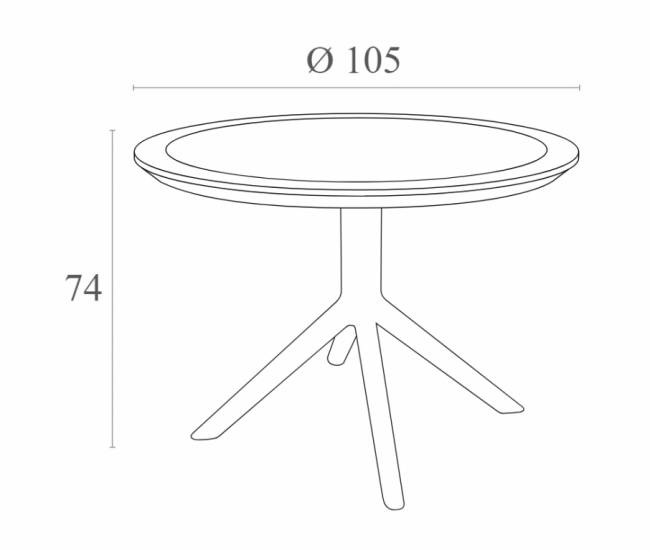 Стол пластиковый Sky Table Ø105 бежевый Ø1050х740 мм Стол пластиковый Sky Table Ø105 бежевый Ø1050х740 мм