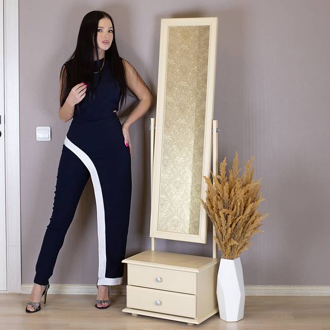 Зеркало с тумбой Селена слоновая кость 151 см х 46 см