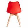 Стул TULIP (mod. 73-1) / 1 шт. в упаковке дерево/пластик/экокожа, 47,5x55x80 см, Красный (Red) красный дерево/пластик/экокожа