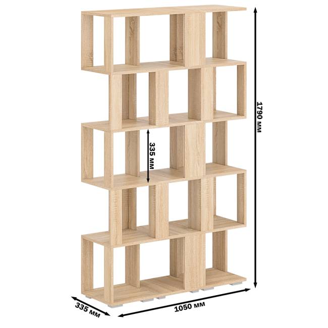 Комплект их 3-х открытых стеллажей цвет дуб сонома