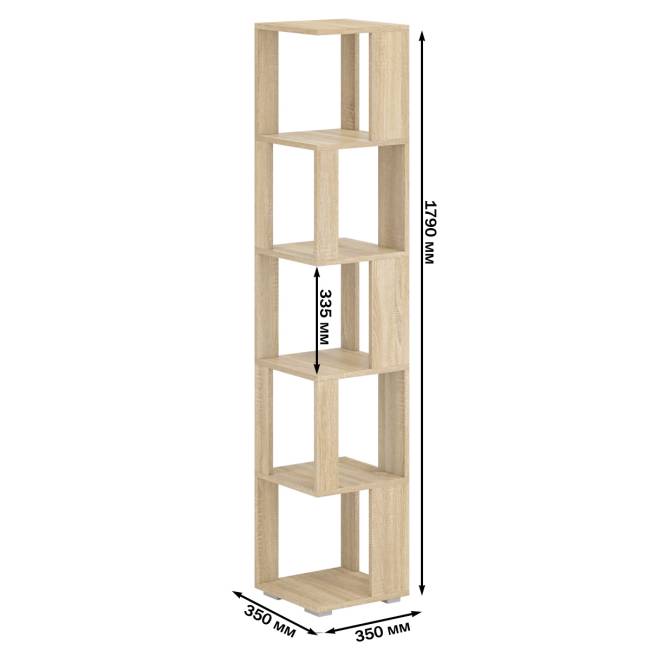 Комплект их 3-х открытых стеллажей цвет дуб сонома