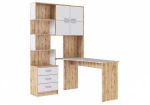 Компьютерный стол Ганор правый дуб вотан / белый