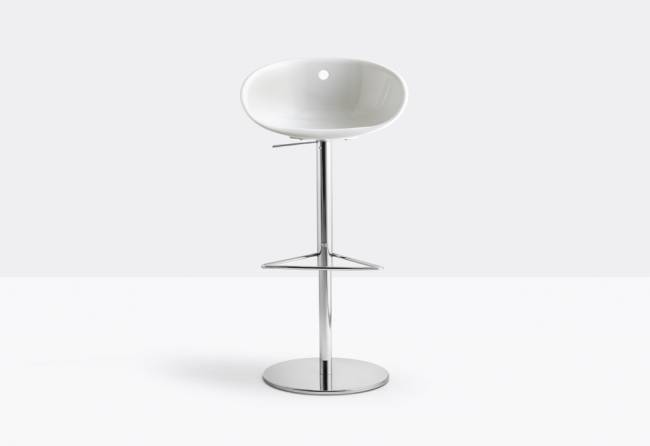 Кресло пластиковое барное Gliss белый 530х480x800-1060 мм Кресло пластиковое барное Gliss белый 530х480x800-1060 мм