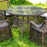 "Доппио" обеденная группа плетеная, цвет коричневый "Доппио" обеденная группа плетеная, цвет коричневый