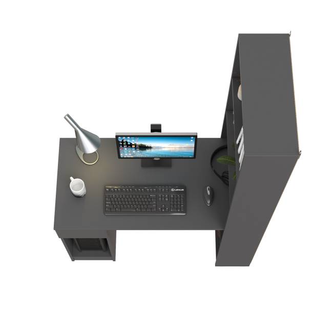 Стол компьютерный со шкафом комбинированным Лайт 10.01 цвет тёмно-серый