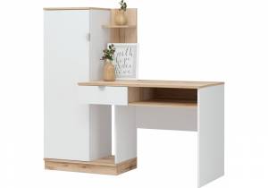 Компьютерный стол Джидда 1500 белый / дуб делано