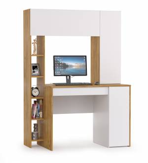 Стол компьютерный Комфорт 12.71 цвет дуб золотой/белый