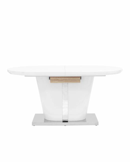 Стол обеденный Мулен раскладной 160-220*90 глянцевый белый