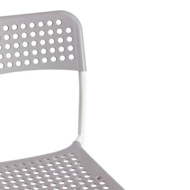 Стул ADDE (mod. C-049) металл/пластик, 39 х 49 х 78 см, Grey (серый) /White (белый) (Комплект из 8 шт.) серый, белый металл/пластик